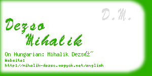 dezso mihalik business card